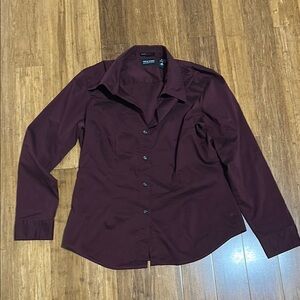 LAST CHANCE OFFER: New York & Company Burgundy Blouse Elegant Top